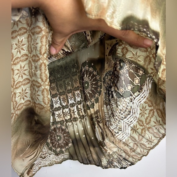 VTG Serenade Plus Sz  L Whimsigoth Flare Sleeve Boho artsy Button Down Sheer Top - Picture 6 of 13